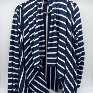 Vineyard‎ Vines Blue/White Stripe Waterfall Cardigan, Pima Cotton Blend, Size L